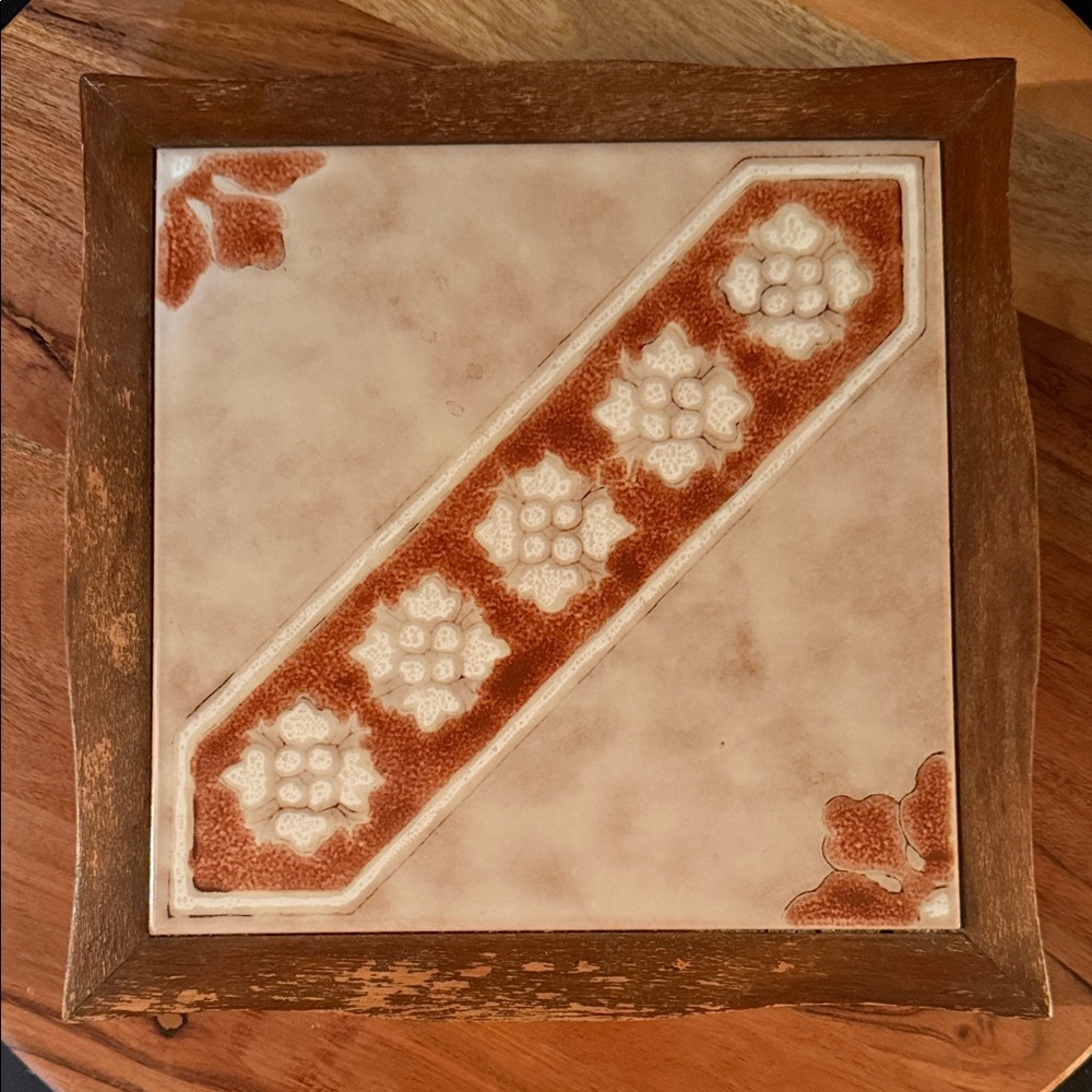 Vintage Handmade Italian Ceramic Tile Trivet